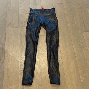 SPANX Size XS Faux Leather Black Leggings